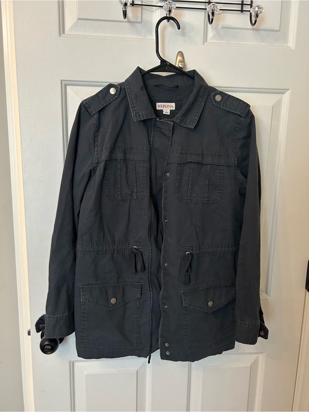 Merona women's black military field jacket- size small
